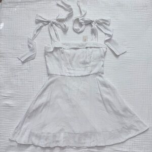 NWT Mi Ami white tie strap rayon blend dress size Large